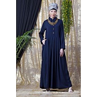 Collared Formal abaya- Navy Blue